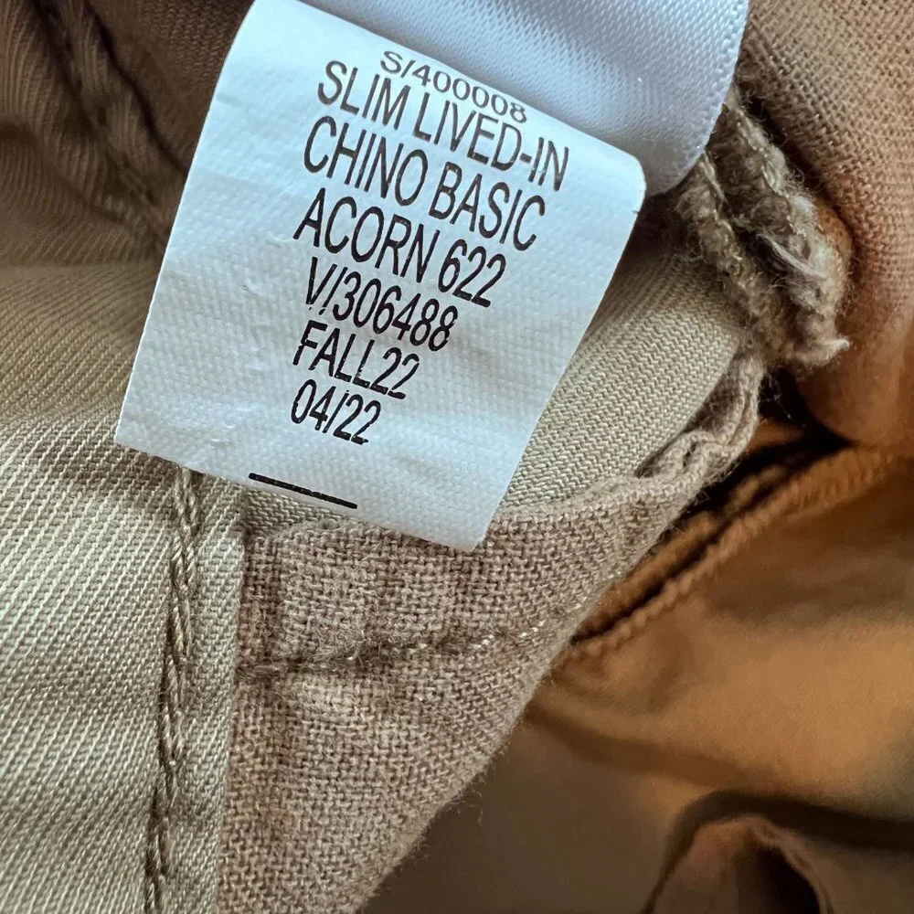 New Banana Republic Slim Fit Lived-In Chino 34x32